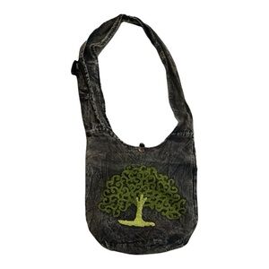 Earth Divas Tree of Life Crossbody Sling Acid Wash Boho Hippie Festival Ready